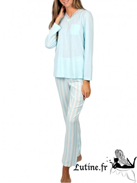 Pyjama Classic Stripes Bleu ADMAS
