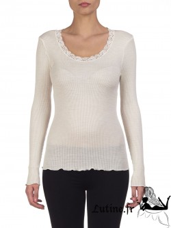 Pull laine et soie Champagne OSCALITO BASIC COLLECTION 